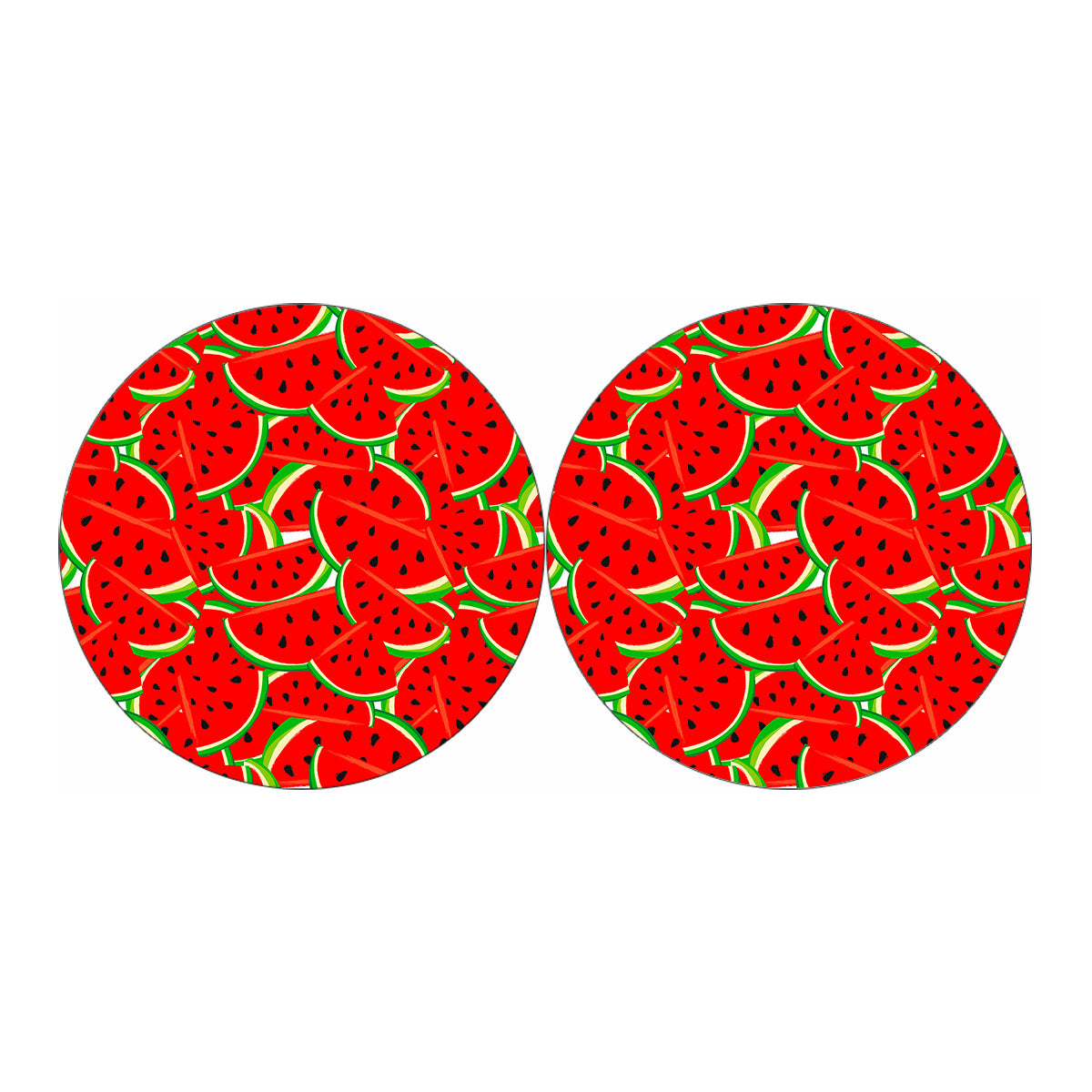 Cute Watermelon Pieces Pattern Print Car Coasters