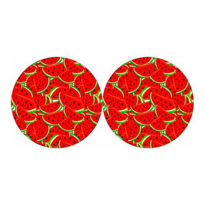 Cute Watermelon Pieces Pattern Print Car Coasters