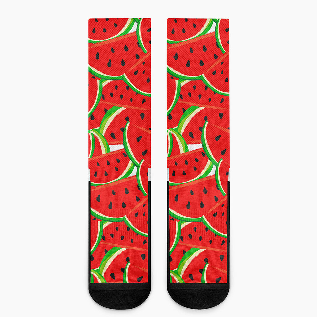 Cute Watermelon Pieces Pattern Print Crew Socks