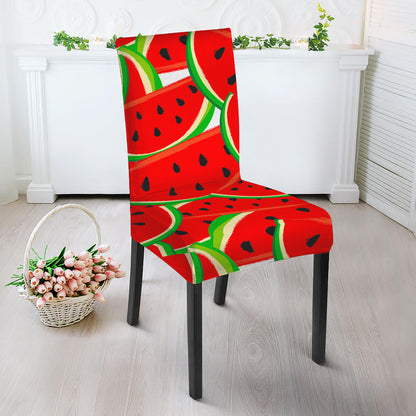 Cute Watermelon Pieces Pattern Print Dining Chair Slipcover