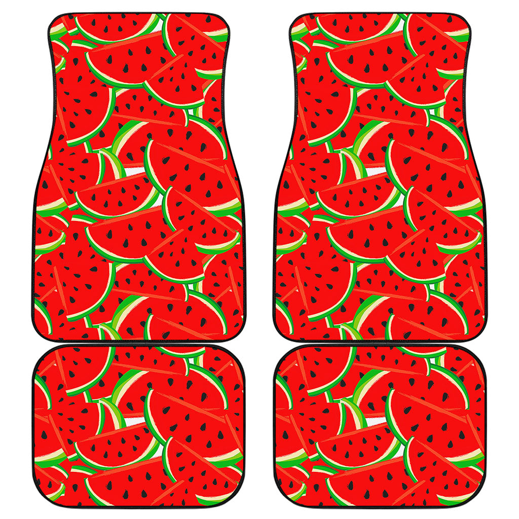 Cute Watermelon Pieces Pattern Print Front and Back Car Floor Mats