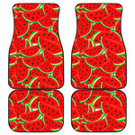 Cute Watermelon Pieces Pattern Print Front and Back Car Floor Mats