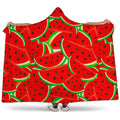 Cute Watermelon Pieces Pattern Print Hooded Blanket