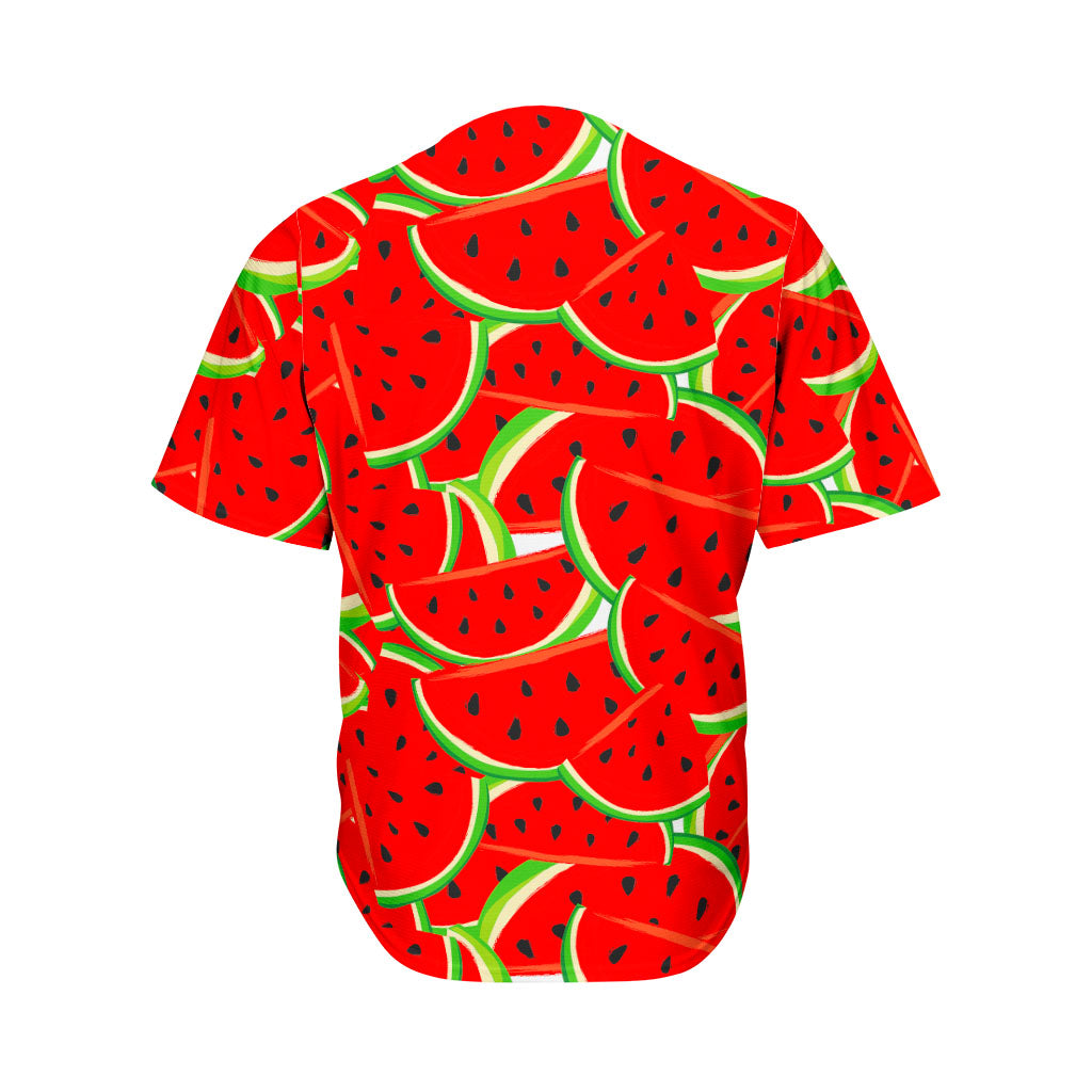Cute Watermelon Pieces Pattern Print Men's Baseball Jersey