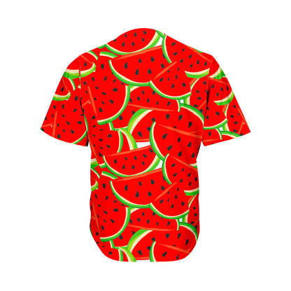 Cute Watermelon Pieces Pattern Print Men's Baseball Jersey