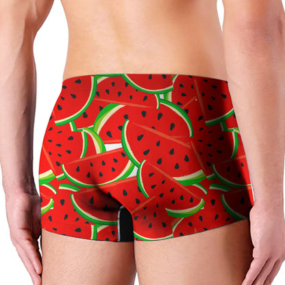 Cute Watermelon Pieces Pattern Print Men's Boxer Briefs