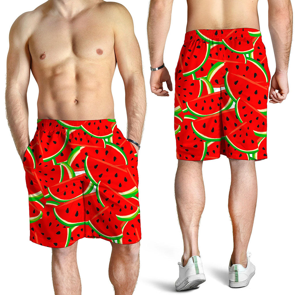 Cute Watermelon Pieces Pattern Print Men's Shorts