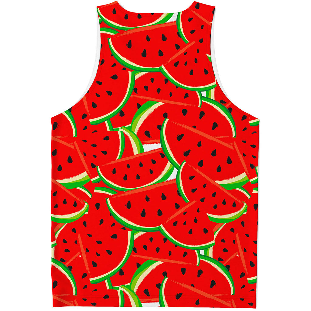 Cute Watermelon Pieces Pattern Print Men's Tank Top