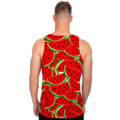 Cute Watermelon Pieces Pattern Print Men's Tank Top