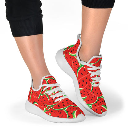 Cute Watermelon Pieces Pattern Print Mesh Knit Shoes GearFrost