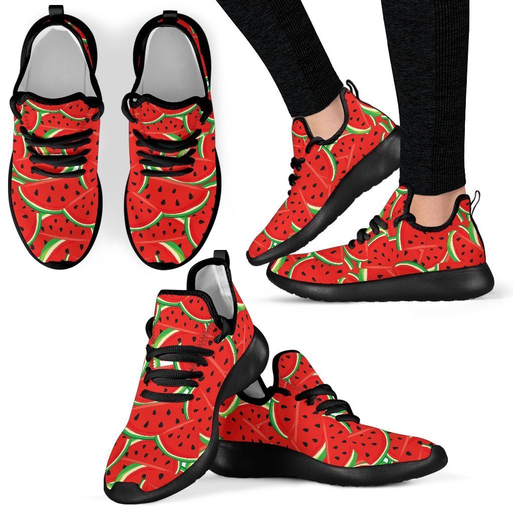 Cute Watermelon Pieces Pattern Print Mesh Knit Shoes GearFrost