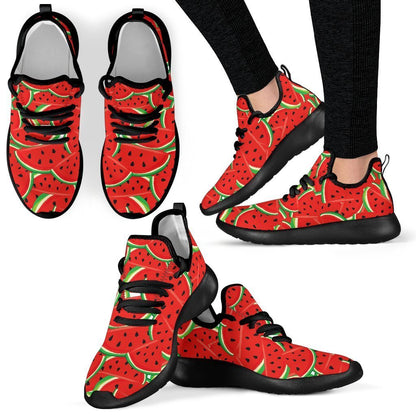 Cute Watermelon Pieces Pattern Print Mesh Knit Shoes GearFrost