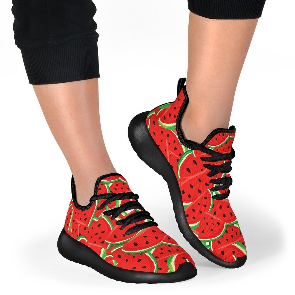 Cute Watermelon Pieces Pattern Print Mesh Knit Shoes GearFrost