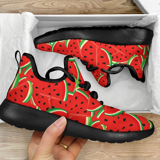 Cute Watermelon Pieces Pattern Print Mesh Knit Shoes GearFrost