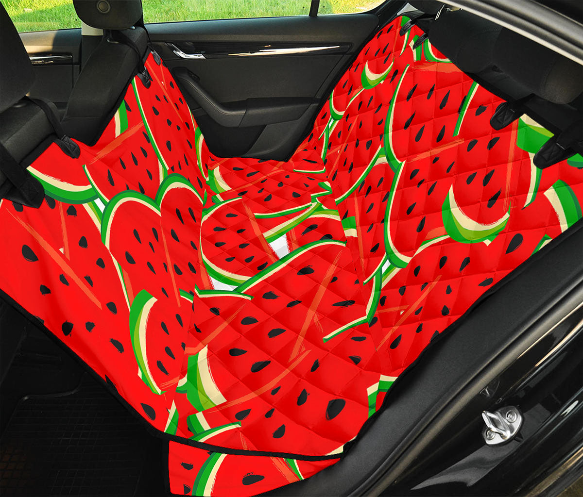 Cute Watermelon Pieces Pattern Print Pet Car Back Seat Cover