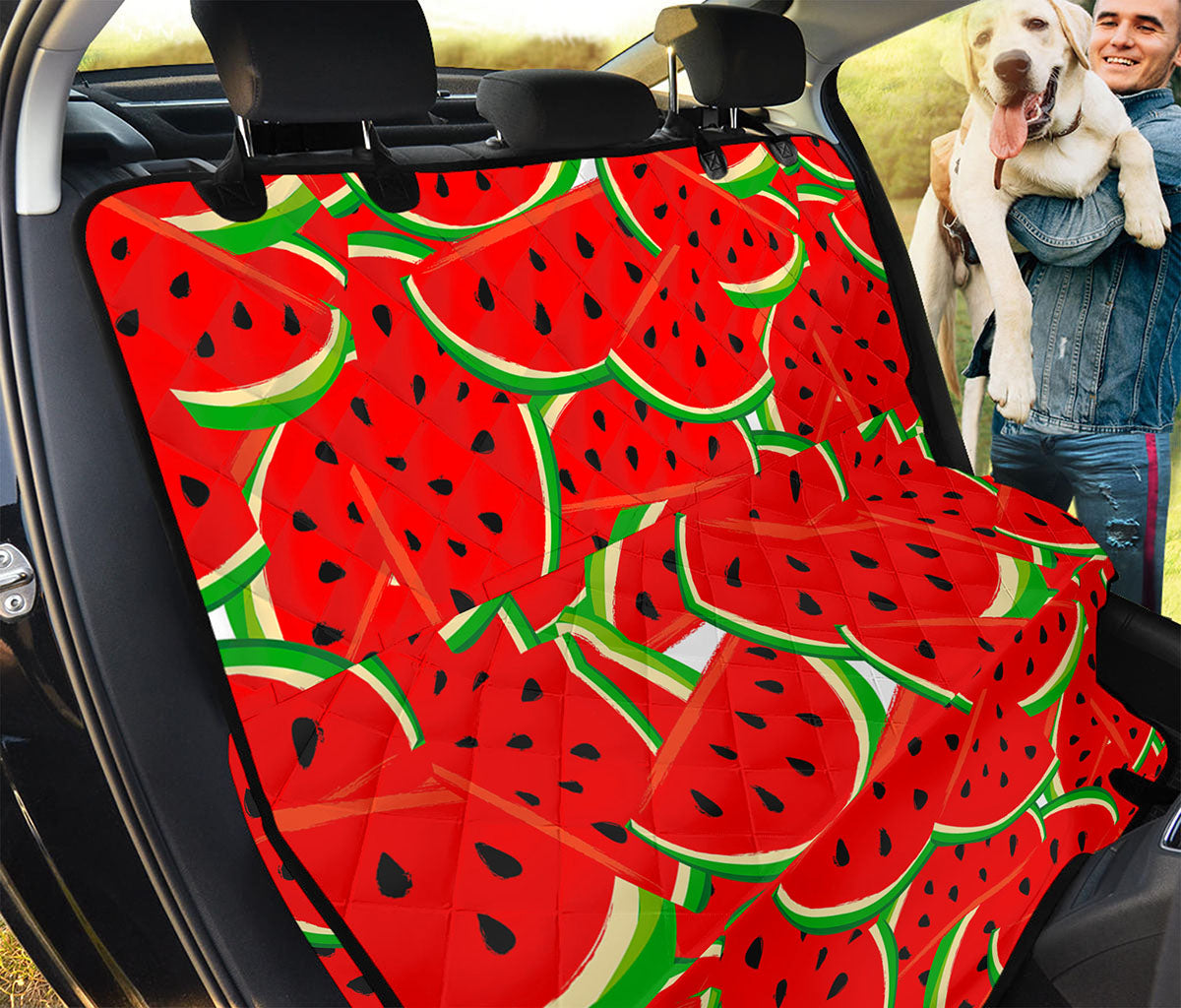 Cute Watermelon Pieces Pattern Print Pet Car Back Seat Cover