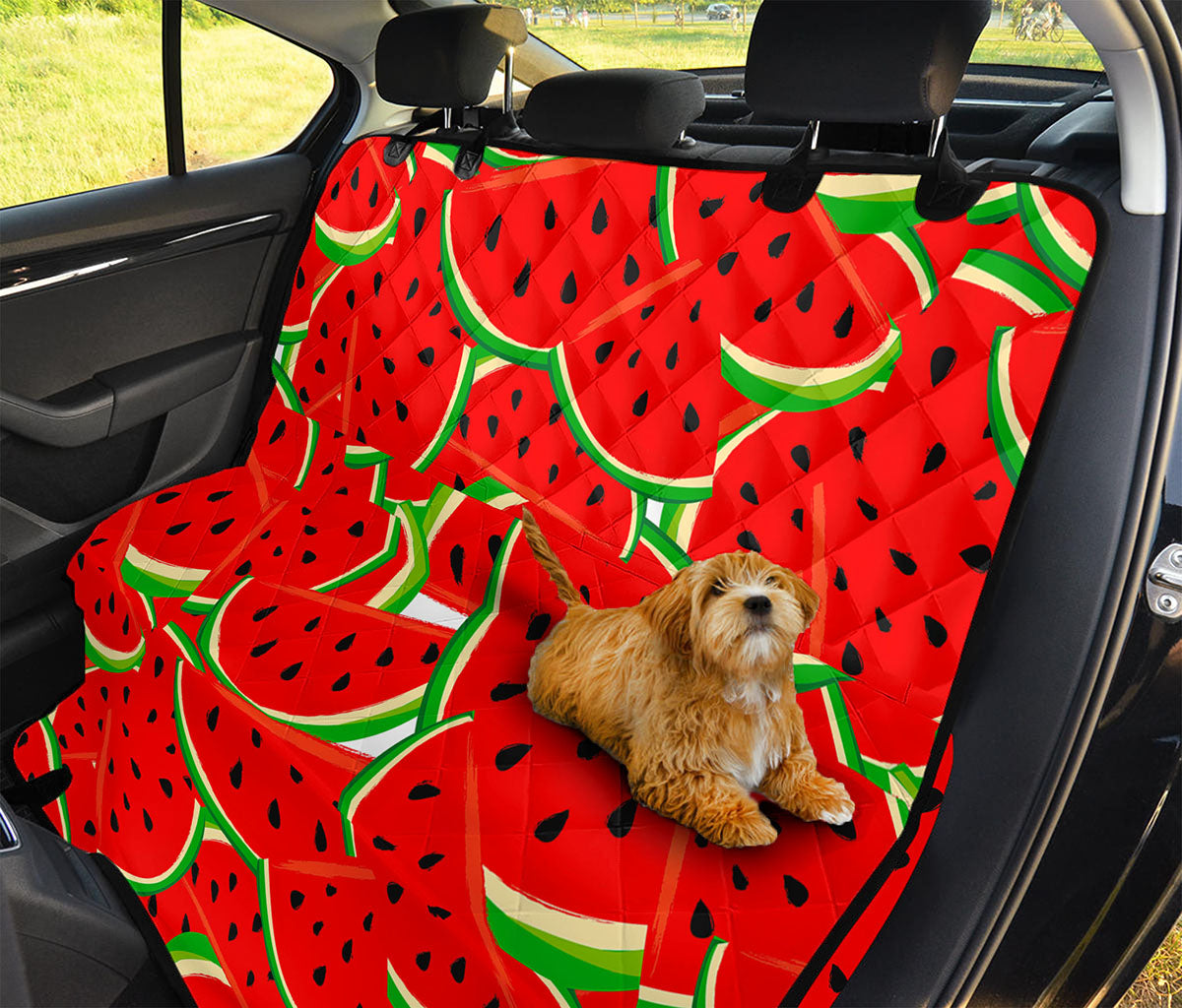 Cute Watermelon Pieces Pattern Print Pet Car Back Seat Cover