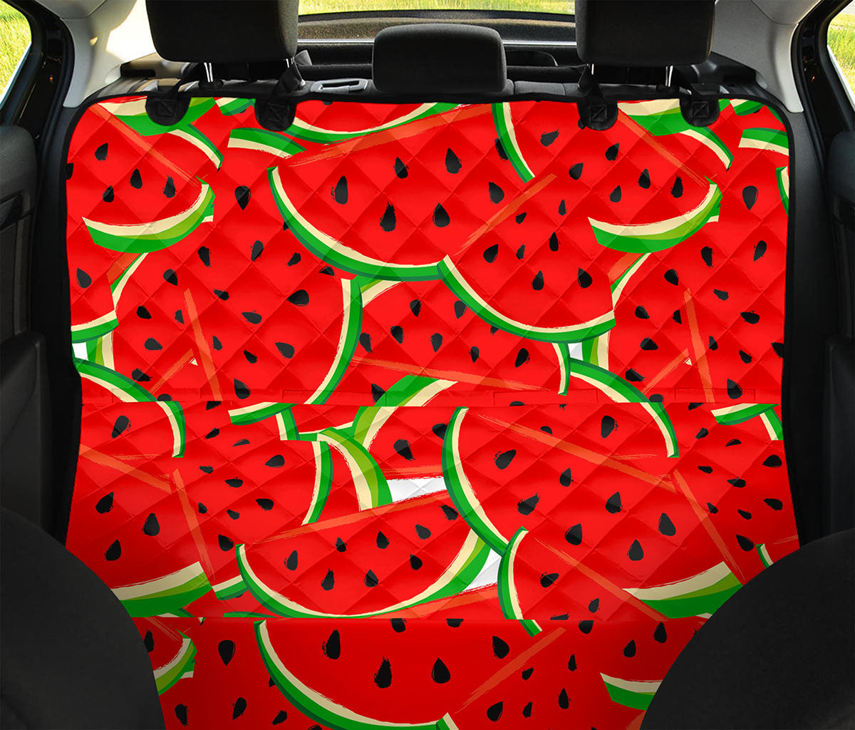 Cute Watermelon Pieces Pattern Print Pet Car Back Seat Cover
