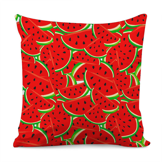 Cute Watermelon Pieces Pattern Print Pillow Cover