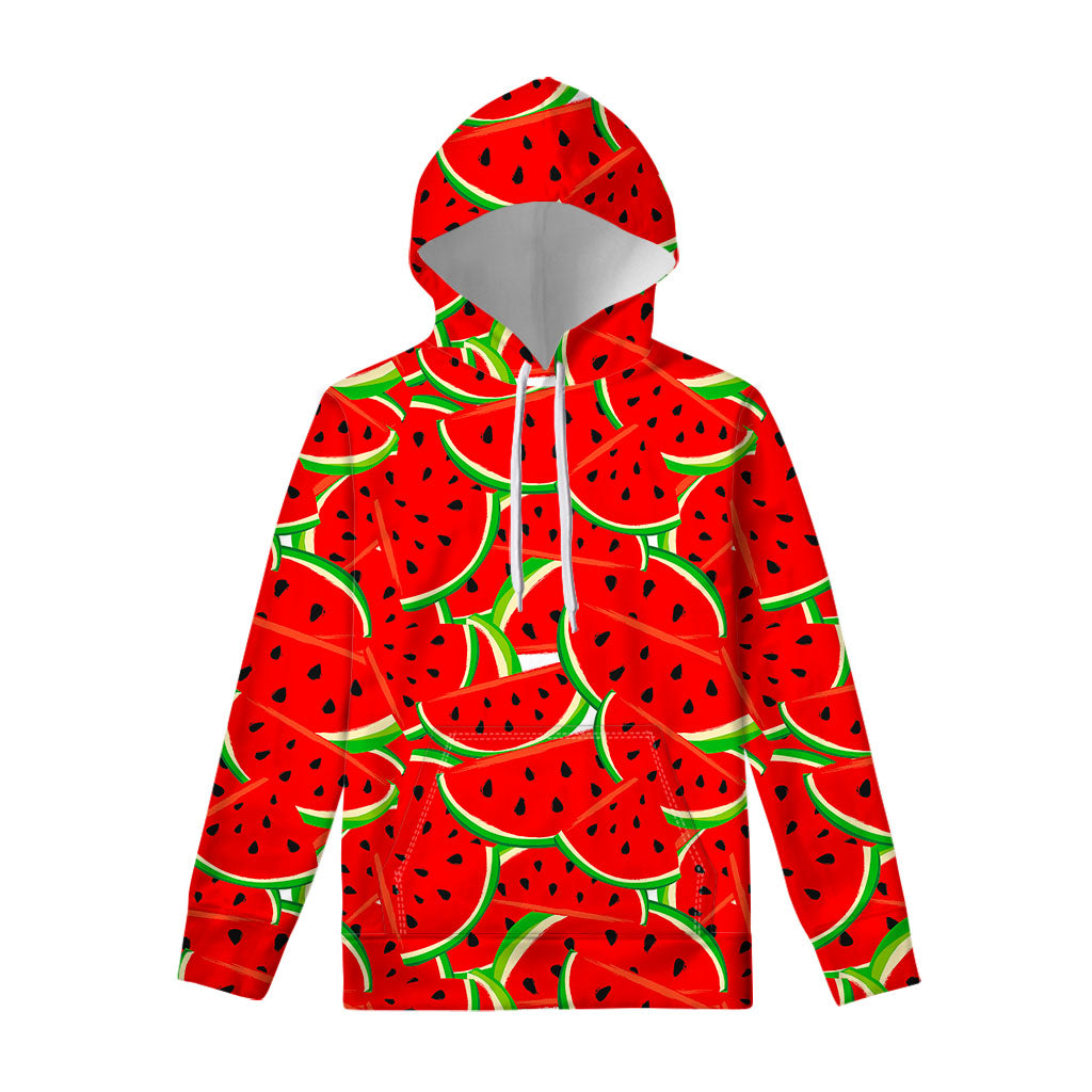 Cute Watermelon Pieces Pattern Print Pullover Hoodie