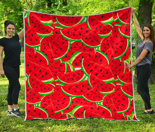 Cute Watermelon Pieces Pattern Print Quilt