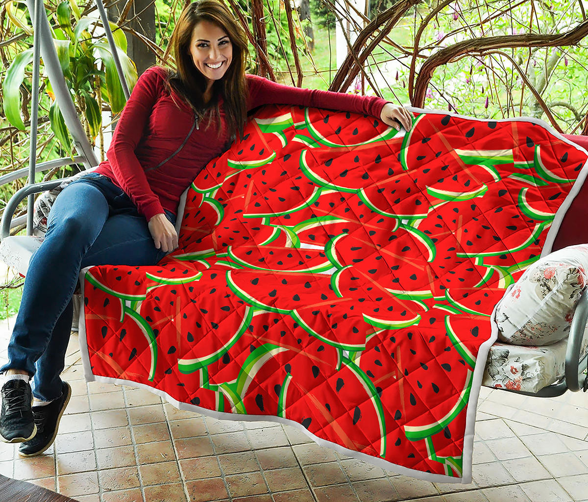 Cute Watermelon Pieces Pattern Print Quilt