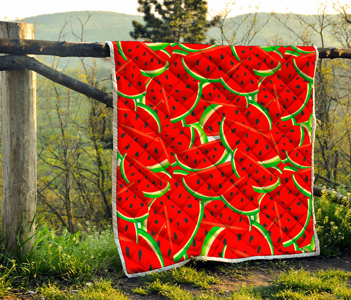 Cute Watermelon Pieces Pattern Print Quilt
