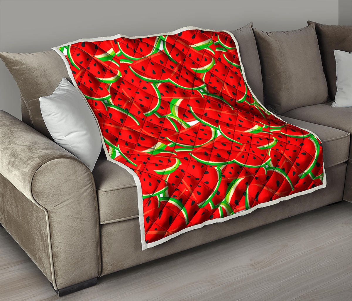 Cute Watermelon Pieces Pattern Print Quilt