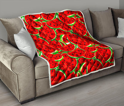 Cute Watermelon Pieces Pattern Print Quilt
