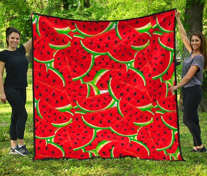 Cute Watermelon Pieces Pattern Print Quilt