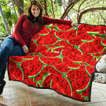 Cute Watermelon Pieces Pattern Print Quilt