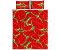 Cute Watermelon Pieces Pattern Print Quilt Bed Set