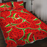 Cute Watermelon Pieces Pattern Print Quilt Bed Set
