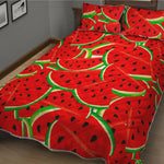 Cute Watermelon Pieces Pattern Print Quilt Bed Set