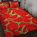 Cute Watermelon Pieces Pattern Print Quilt Bed Set