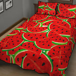 Cute Watermelon Pieces Pattern Print Quilt Bed Set