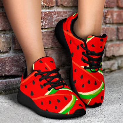 Cute Watermelon Pieces Pattern Print Sport Shoes GearFrost
