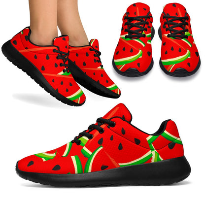Cute Watermelon Pieces Pattern Print Sport Shoes GearFrost