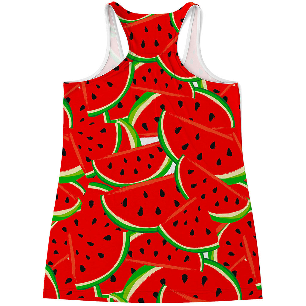 Cute Watermelon Pieces Pattern Print Women's Racerback Tank Top