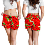 Cute Watermelon Pieces Pattern Print Women's Shorts