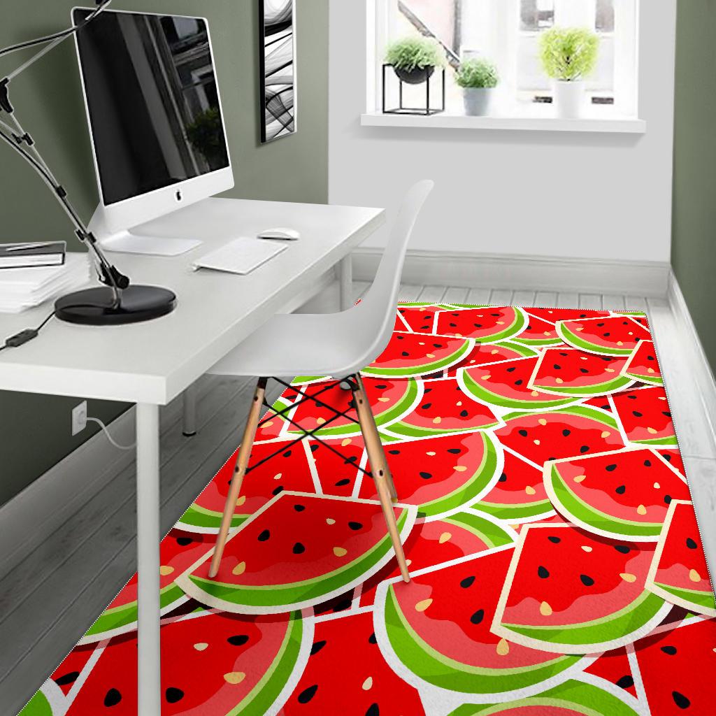 Cute Watermelon Slices Pattern Print Area Rug GearFrost