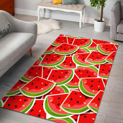 Cute Watermelon Slices Pattern Print Area Rug GearFrost