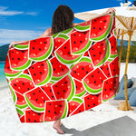 Cute Watermelon Slices Pattern Print Beach Sarong Wrap