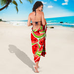 Cute Watermelon Slices Pattern Print Beach Sarong Wrap