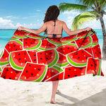 Cute Watermelon Slices Pattern Print Beach Sarong Wrap