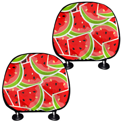 Cute Watermelon Slices Pattern Print Car Headrest Covers