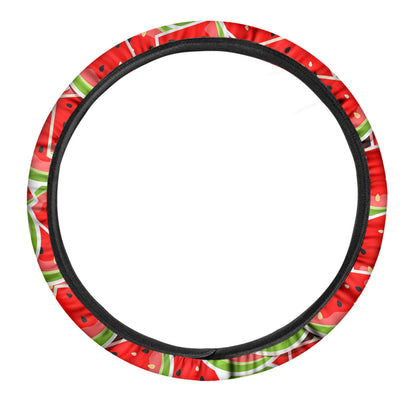 Cute Watermelon Slices Pattern Print Car Steering Wheel Cover
