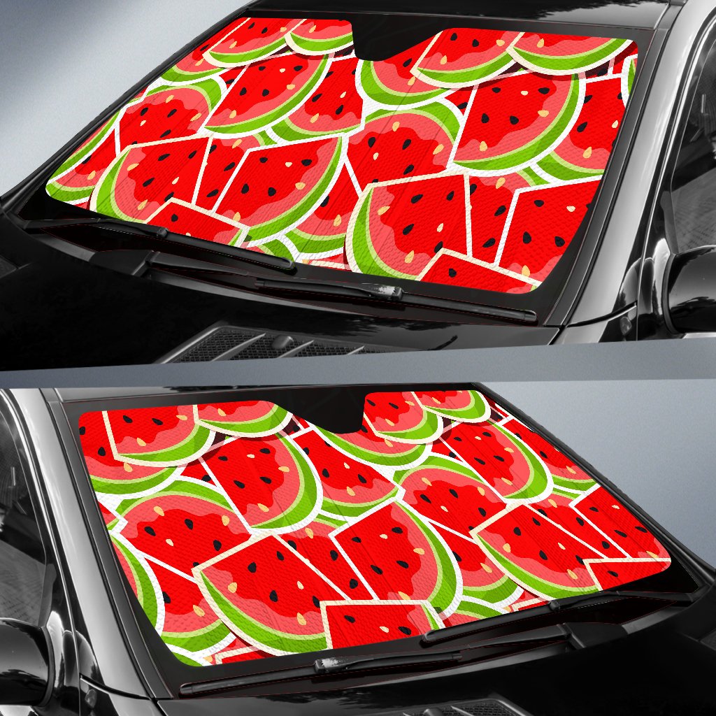 Cute Watermelon Slices Pattern Print Car Sun Shade GearFrost