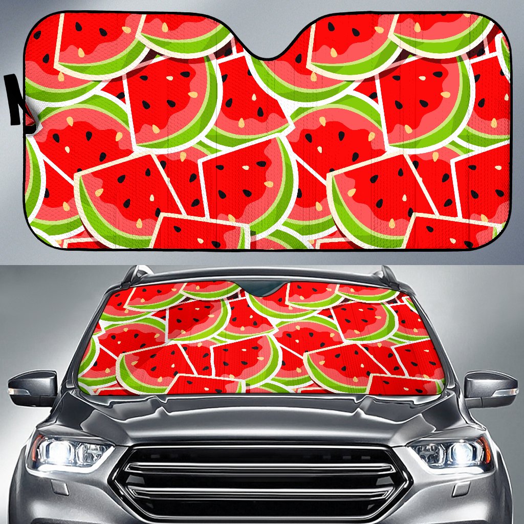 Cute Watermelon Slices Pattern Print Car Sun Shade GearFrost