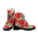 Cute Watermelon Slices Pattern Print Comfy Boots GearFrost
